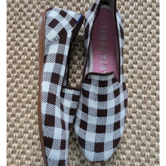 Rothy's Shoes - ROTHY'S x Marta Ferri merino wool flat loafers, brown checkered print, 7, NWOB